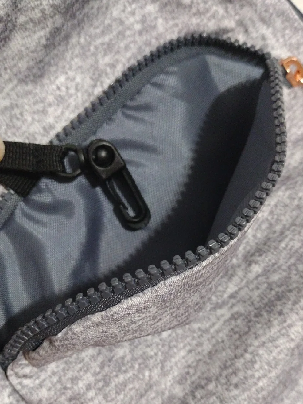 Adidas Convertible Sling Backpack Gray Jersey Rose Gold Athleisure Travel Bag - Picture 9 of 16